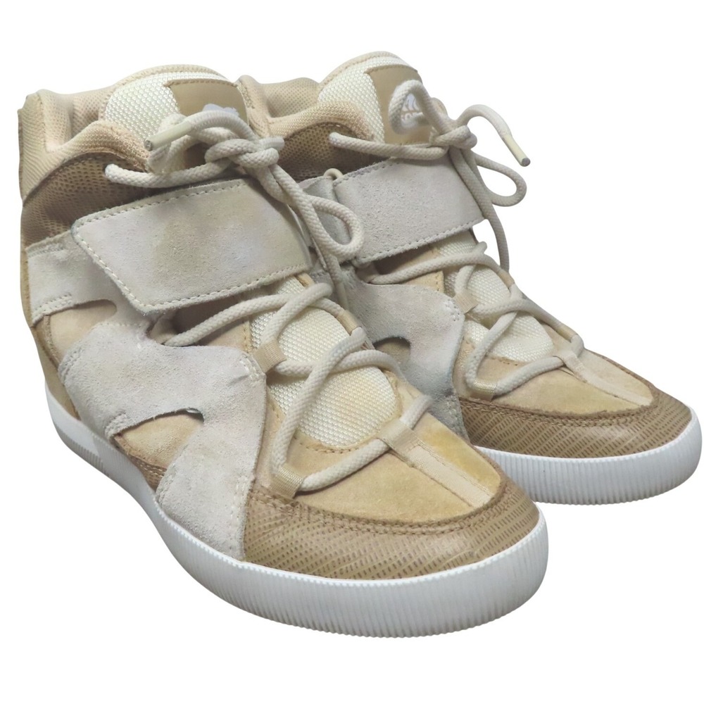Sorel Out 'N About Sport Wedge Womens 8 Suede Boots Booties Nova Sand & Canoe